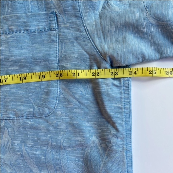 Vintage ISLAND SHORES Blue Floral Hawaiian 100% Silk Men’s Shirt Size L - Picture 8 of 17